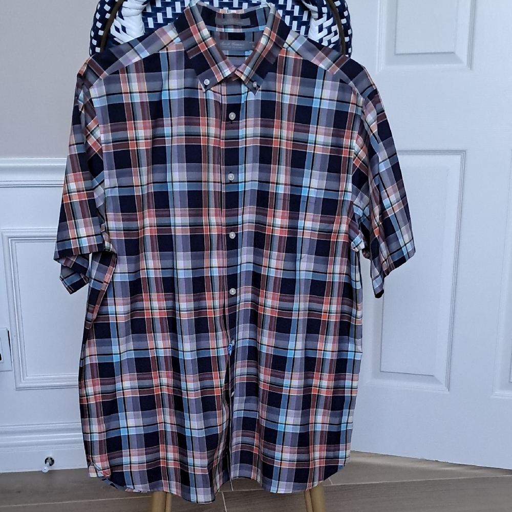 Daniel Cremieux Orange and Blue Casual Button Down Shirt